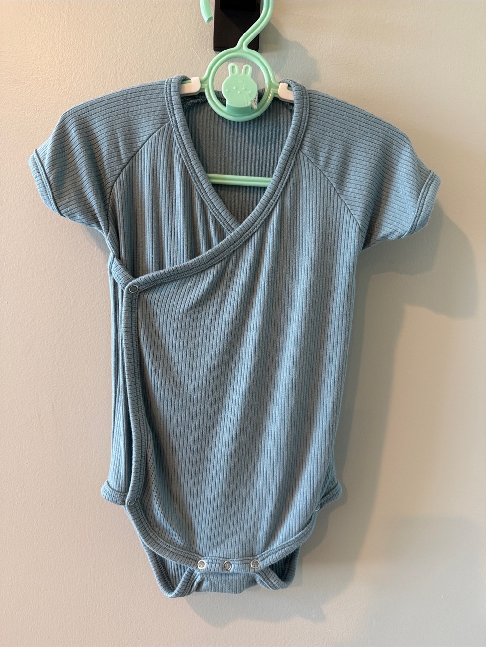 kate quinn Ribbed kimono Wrap bodysuit 6-12M teal